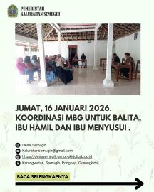 KOORDINASI PELAKSANAAN MAKAN BERGIZI GRATIS UNTUK BALITA NON SEKOLAH, IBU HAMIL DAN IBU MENYUSUI